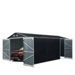 10’ x 20’ Metal Garage Shed with Double Front Doors, 7’8" Peak Height, Side Entry Door, 185 Sq-Ft Floor Space, TMG-MS1020A