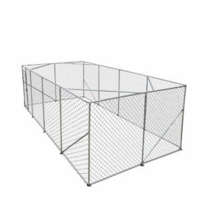 10’ x 20’ Outdoor Dog Kennel Playpen, Outdoor Dog Runner, Pet Exercise House, Lockable Gate, 6’ Chain-Link Fence, TMG-DCP1020