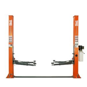 10,000-lb Two Post Floor Plate Auto Lift, Symmetric Arms, 77" Lift Height, Dual-Point Lock Release, TMG-TPL45