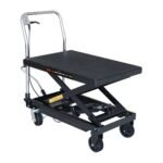 1100-lb Mobile Scissor Lift Table, 34" Lifting Height, Foot Pedal Operation, Rubber Padded Tabletop, TMG-ALS05