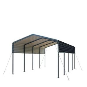12’ x 20’ Metal Shed Carport with 8’ Open Sidewalls, TMG-MSC1220