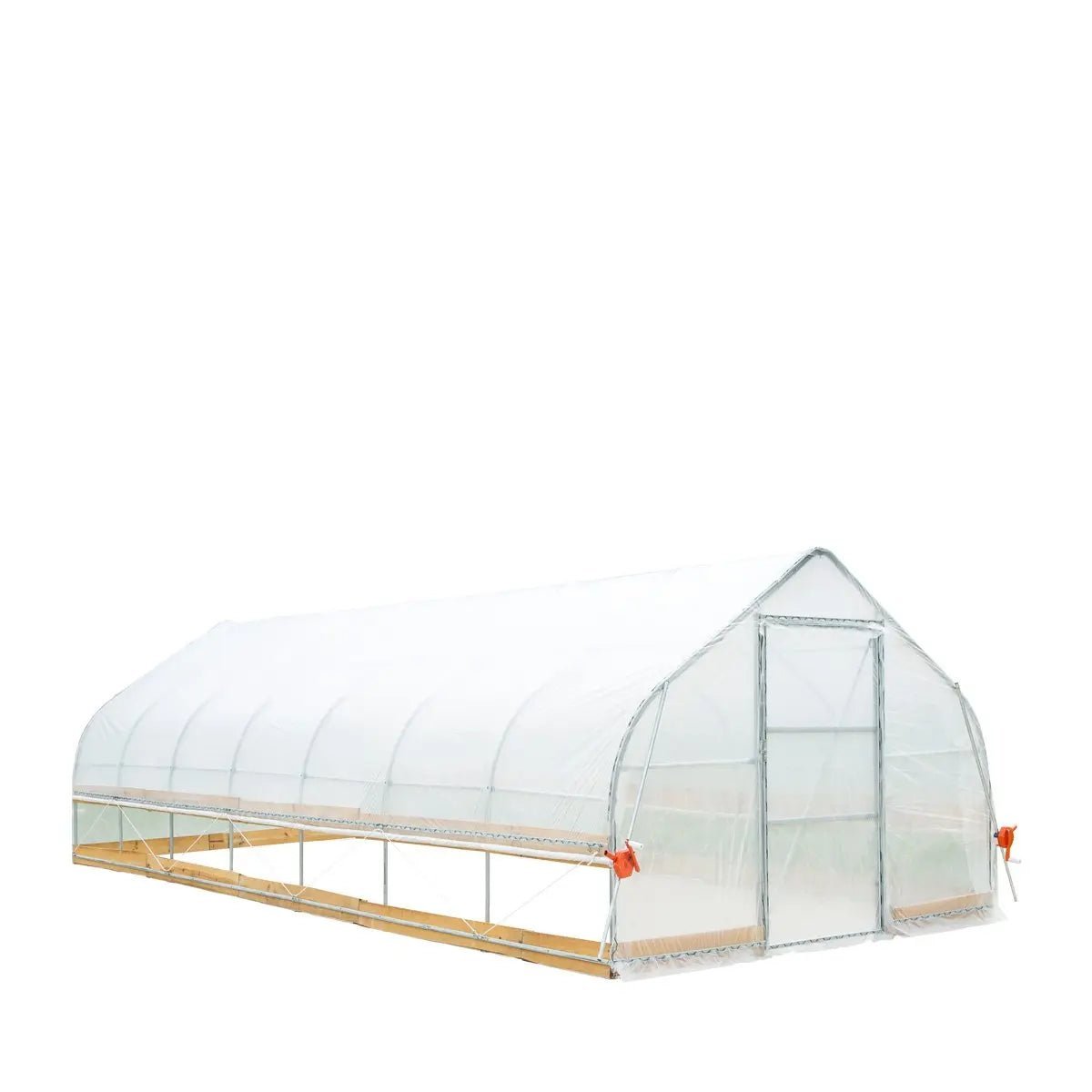 12’ x 30’ Tunnel Greenhouse Grow Tent w/6 Mil Clear EVA Plastic Film, Cold Frame, Hand Crank Roll-Up Sides, Peak Ceiling Roof, TMG-GH1230 - Image 6