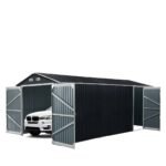 13’ x 20’ Metal Garage Shed with Double Front Doors, 7’9" Peak Height, Side Entry Door, 240 Sq-Ft Floor Space, TMG-MS1320A