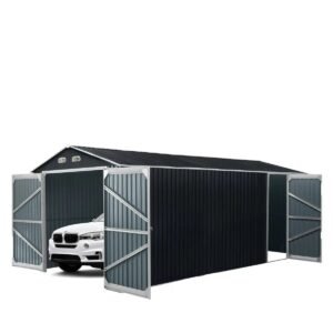 13’ x 20’ Metal Garage Shed with Double Front Doors, 7’9" Peak Height, Side Entry Door, 240 Sq-Ft Floor Space, TMG-MS1320A