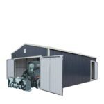 16’ x 24’ Metal Garage Shed with Double Front Doors, 10’ Peak Height, Side Entry Door, 384 Sq-Ft Floor Space, TMG-MS1624