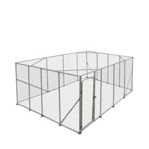 20’ x 20’ Outdoor Dog Kennel Playpen, Outdoor Dog Runner, Pet Exercise House, Lockable Gate, 6’ Chain-Link Fence, TMG-DCP2020