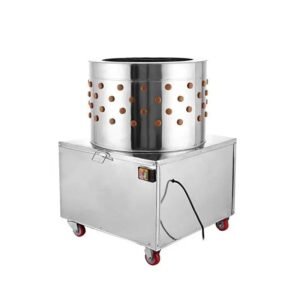 23" Chicken Plucking Machine, Stainless Steel Drum, Caster Wheels, Feather Discharge Chute, TMG-CP23