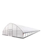 30’ x 150’ Tunnel Greenhouse Grow Tent w/6 Mil Clear EVA Plastic Film, Cold Frame, Hand Crank Roll-Up Sides, Peak Ceiling Roof, TMG-GH30150
