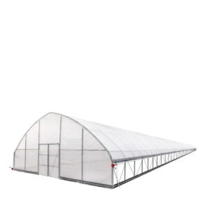 30’ x 150’ Tunnel Greenhouse Grow Tent w/6 Mil Clear EVA Plastic Film, Cold Frame, Hand Crank Roll-Up Sides, Peak Ceiling Roof, TMG-GH30150