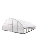 30’ x 40’ Tunnel Greenhouse Grow Tent w/6 Mil Clear EVA Plastic Film, Cold Frame, Hand Crank Roll-Up Sides, Peak Ceiling Roof, TMG-GH3040