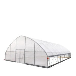 30’ x 40’ Tunnel Greenhouse Grow Tent w/6 Mil Clear EVA Plastic Film, Cold Frame, Hand Crank Roll-Up Sides, Peak Ceiling Roof, TMG-GH3040