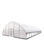 30’ x 60’ Tunnel Greenhouse Grow Tent w/6 Mil Clear EVA Plastic Film, Cold Frame, Hand Crank Roll-Up Sides, Peak Ceiling Roof, TMG-GH3060