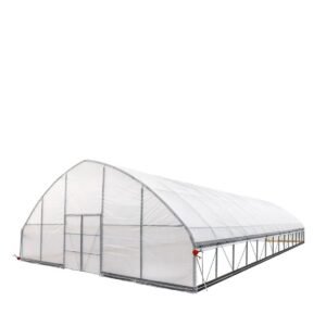 30’ x 60’ Tunnel Greenhouse Grow Tent w/6 Mil Clear EVA Plastic Film, Cold Frame, Hand Crank Roll-Up Sides, Peak Ceiling Roof, TMG-GH3060