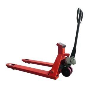 4500-lb Truck Scale Pallet Jack, 2" LCD, Lb/Kg Switchable, 220° Steering Arc, Poly Wheels & Rollers, 48" Forks, TMG-PJ45S