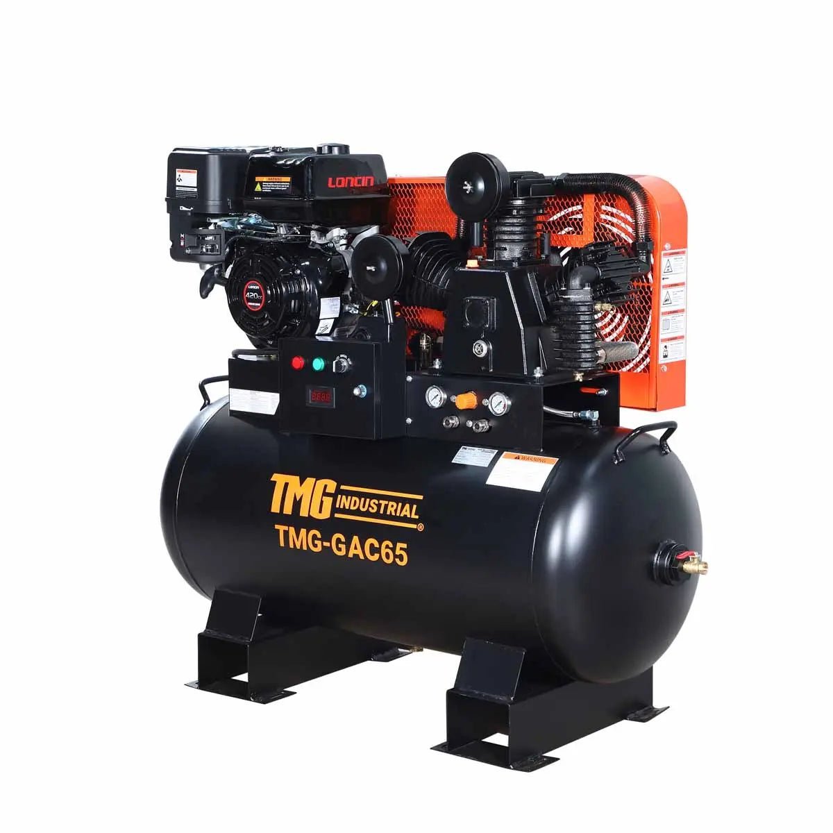 60 Gallon 2-Stage Truck Mounted Air Compressor, 14 HP LONCIN G420F Engine, , Horizontal Tank, 18.5 CFM @ 175 PSI, TMG-GAC65