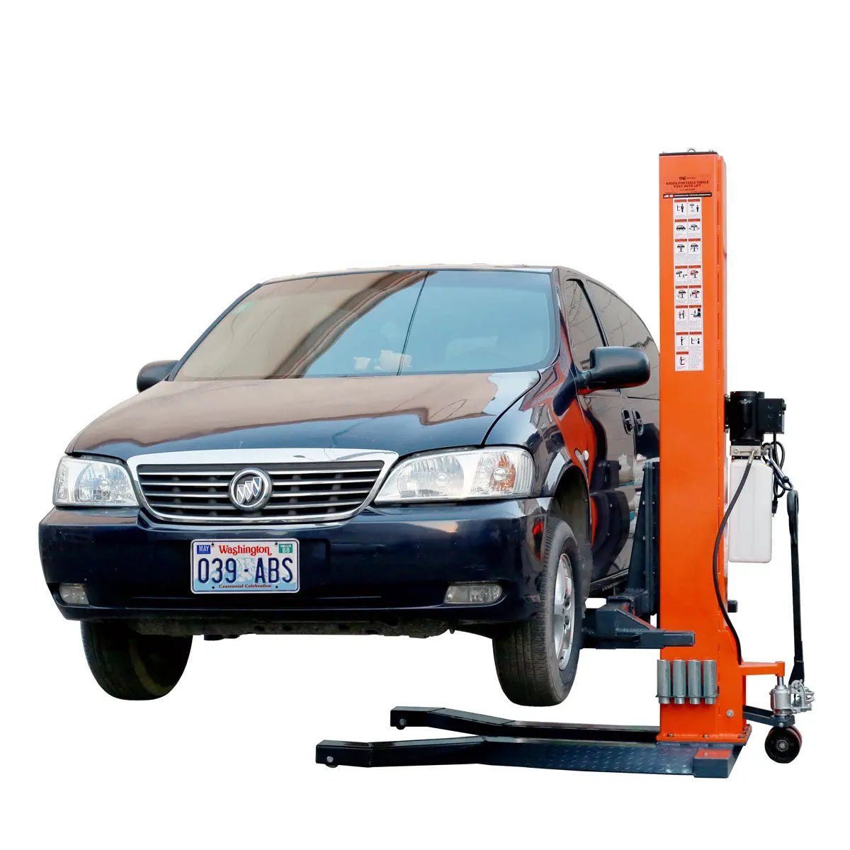 6000 LB Portable Single Post Auto Lift, 72'' Lifting Height, Low Profile Jack, CETL certified Pump, TMG-ALSP60 - Image 5