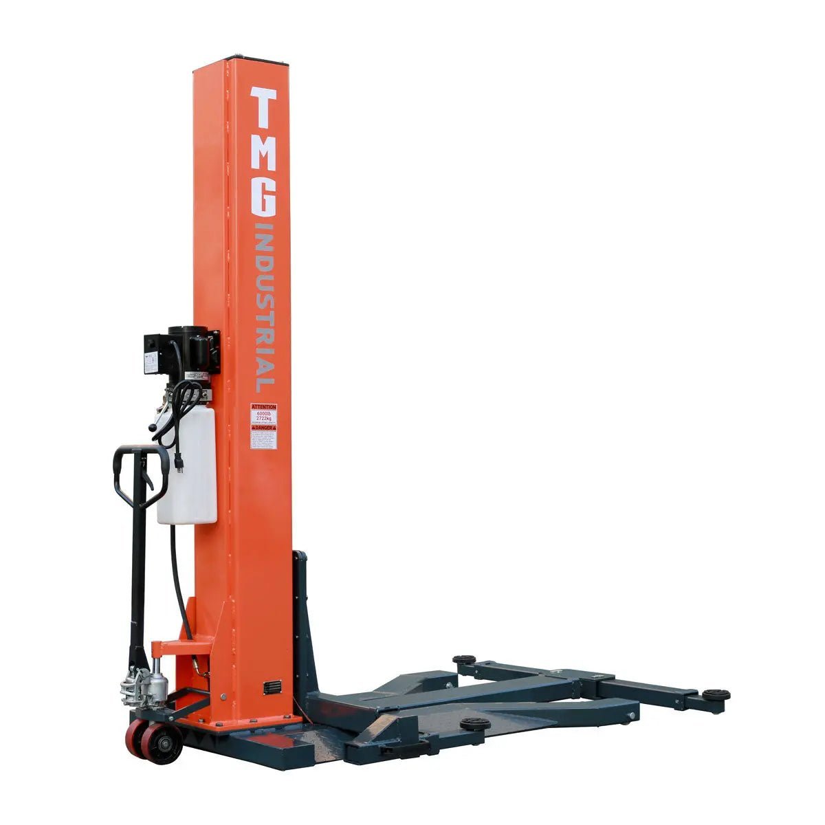 6000 LB Portable Single Post Auto Lift, 72'' Lifting Height, Low Profile Jack, CETL certified Pump, TMG-ALSP60 - Image 14