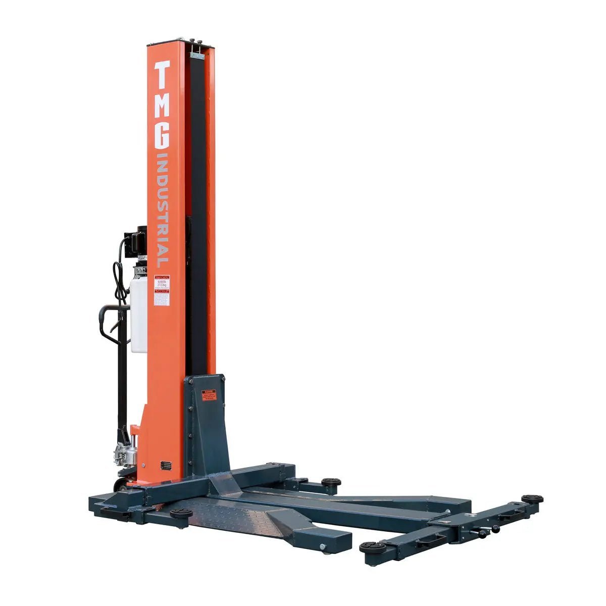 6000 LB Portable Single Post Auto Lift, 72'' Lifting Height, Low Profile Jack, CETL certified Pump, TMG-ALSP60