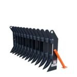 72" Skid Steer Root Debris Rake Attachment, Universal Mount, 6" Tine Spacing, 30-50 HP Skid Steers, TMG-SDR72