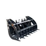 72" Skid Steer Root Rake Grapple Attachment, Universal Mount, 53" Jaw Opening, 9" Tine Spacing, 3000 lb Weight Capacity, TMG-RG72