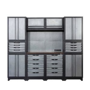 8’ Extreme-Duty Steel Garage Tool Chest w/Pegboard, 18 Drawers and Multi Cabinets, TMG-WBM08