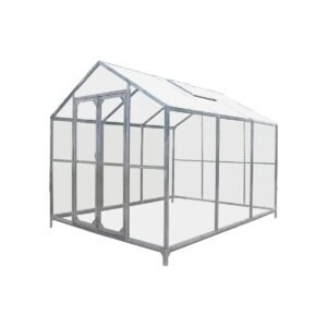 8' x 10' Greenhouse with Galvanized Steel Frame, Polycarbonate Twin-Wall Roof and Crystal-Clear Solid Walls TMG-GH811