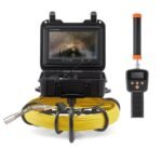 9" Sewer Inspection Camera, 512Hz Locator, DVR 165ft Range, 12 LED Lights, 16GB SD Card, DOBA-SIC9