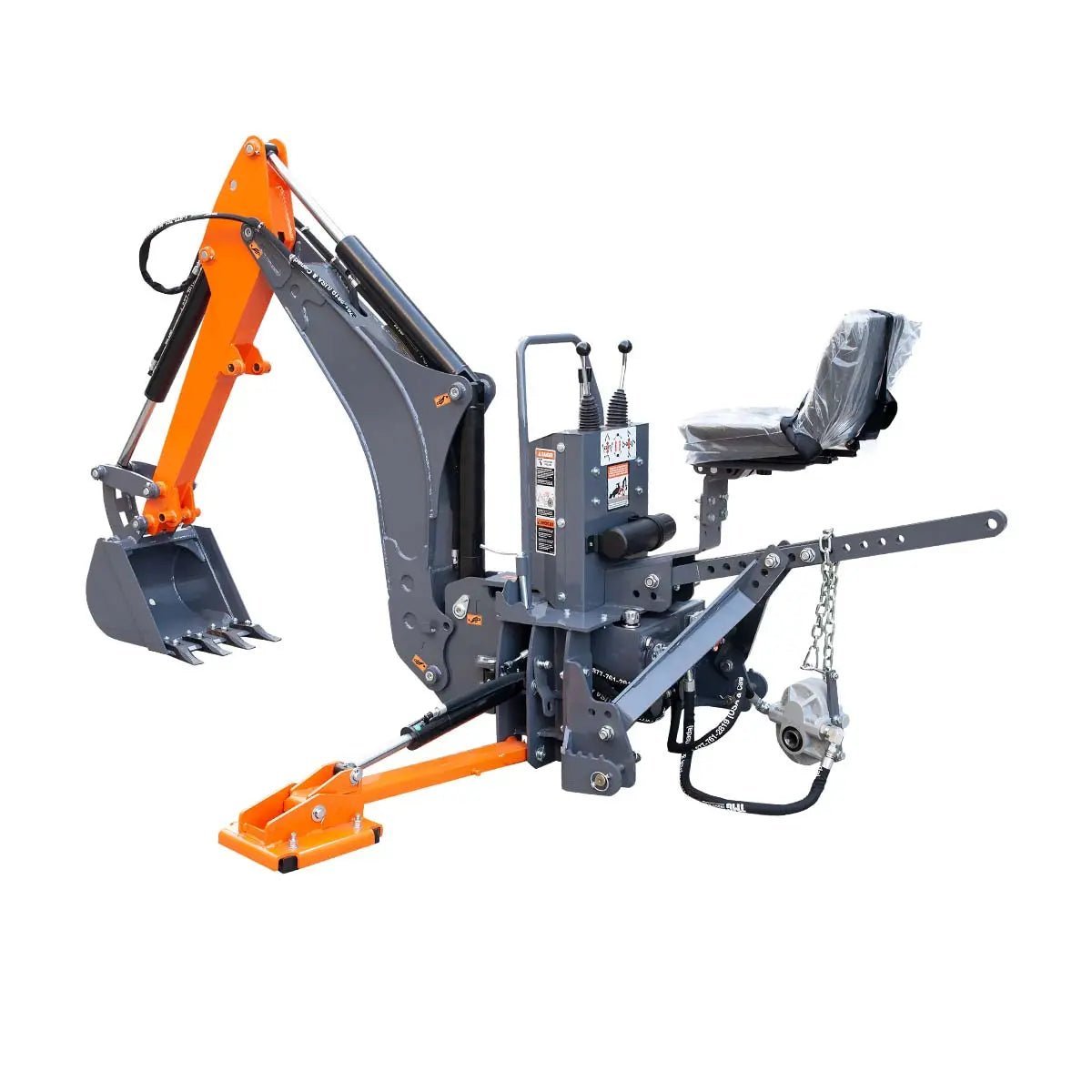 9-ft Tractor Swing Backhoe Attachment, Category 1 & 2, 180° Boom and Bucket Rotation, 15" Bucket Included, TMG-TBH90 - Image 11