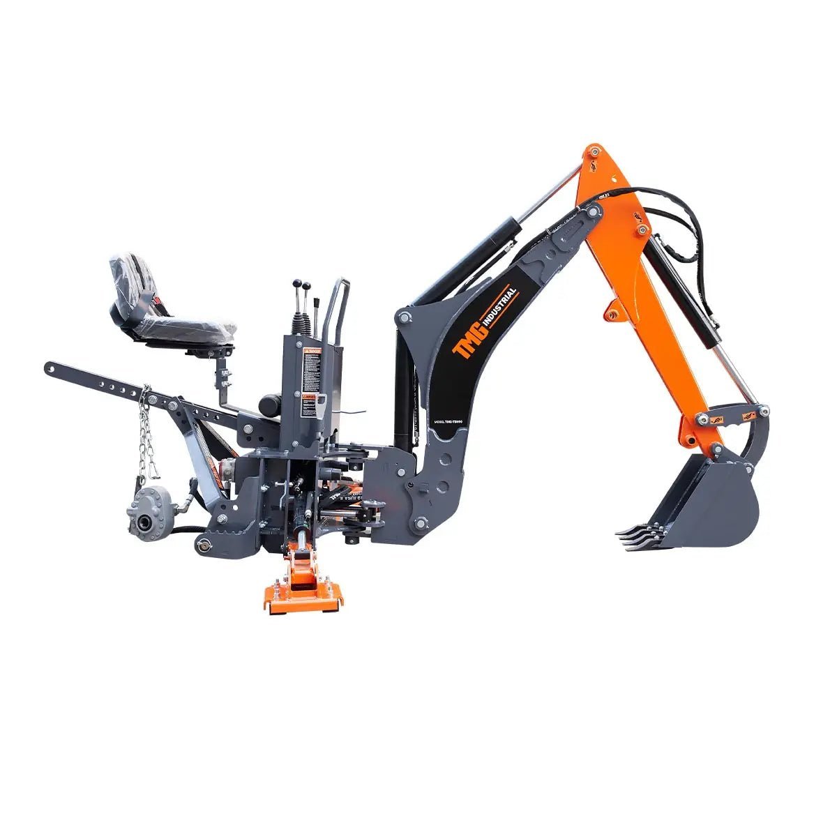 9-ft Tractor Swing Backhoe Attachment, Category 1 & 2, 180° Boom and Bucket Rotation, 15" Bucket Included, TMG-TBH90 - Image 2