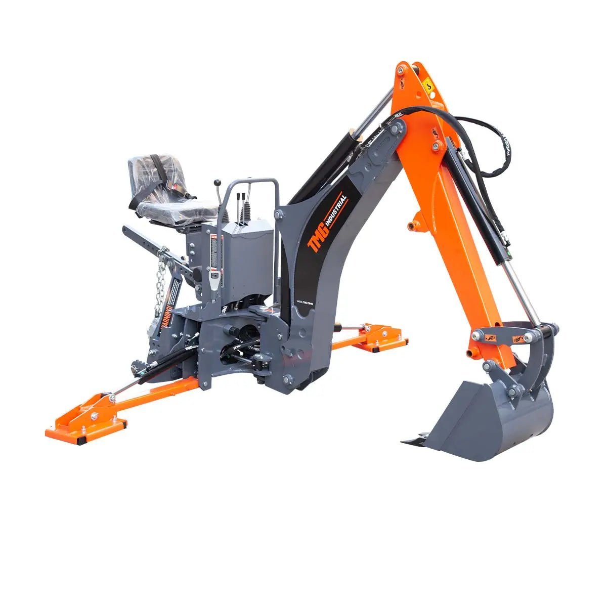 9-ft Tractor Swing Backhoe Attachment, Category 1 & 2, 180° Boom and Bucket Rotation, 15" Bucket Included, TMG-TBH90