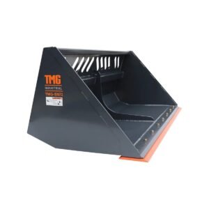 Heavy-Duty 72" Skid Steer Snow/Mulch Bucket, Bolt-On Cut Edge, 1500-lb Weight Capacity, Universal Quick Mount, TMG-SN72