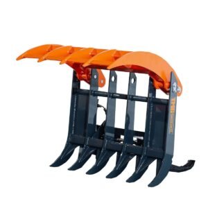 Mini Skid Steer Root Rake Grapple, 35" Working Width, 2200-lb Capacity, Toro Style Mount Plate, TMG-SRG35