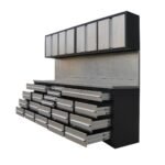 Pro Series 10-FT Stainless Steel Workbench with 20 Lockable Drawers & Cabinets – TMG-WBC20DS