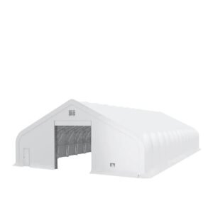 Pro Series 50' x 100' Dual Truss Storage Shelter with Heavy Duty 32 oz PVC Cover & Drive Through Doors, TMG-DT50100-PRO