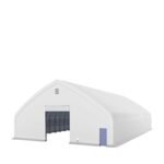 Pro Series 70' x 100' Dual Truss Storage Shelter with Heavy Duty 32 oz PVC Cover & Drive Through Doors, TMG-DT70100-PRO