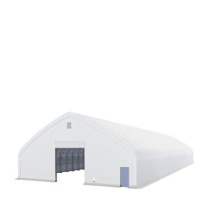Pro Series 70' x 150' Dual Truss Storage Shelter with Heavy Duty 32 oz PVC Cover & Drive Through Doors, TMG-DT70150-PRO