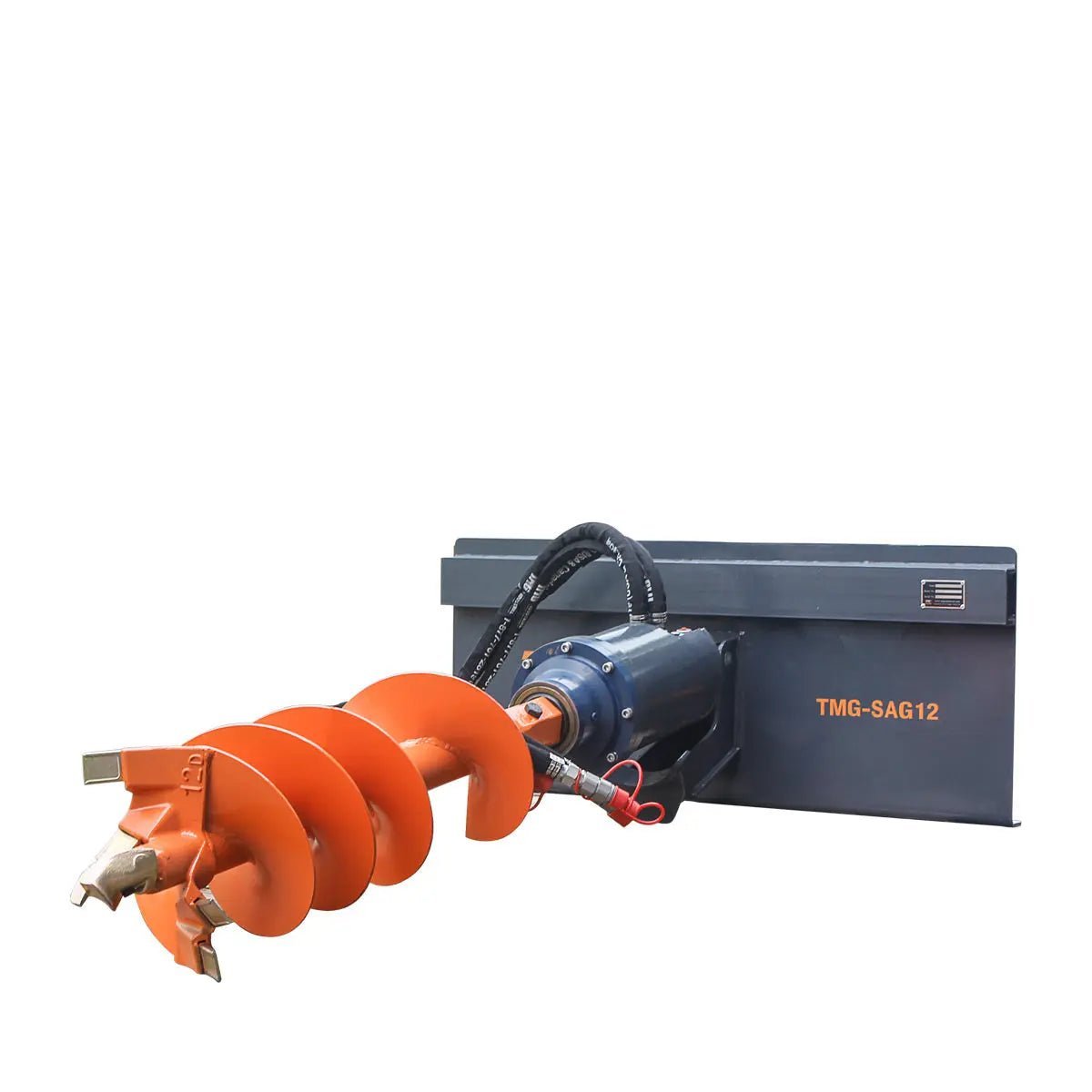 Skid Steer Post Hole Auger Drive Attachment, 12" Diameter Auger, 48" Drilling Depth, Standard Flow, TMG-SAG12 - Image 2