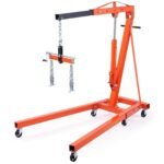 2 Ton Hydraulic Engine Hoist, Foldable Cherry Picker Crane, Lever Leveler Included, Heavy-Duty Auto Repair Tool, DOBA-HHL2