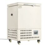 Ultra Low Temperature Freezer, 58 L, −40°F to −123°F Adjustable Temp Range, with Rollers and Digital Display, 304 Stainless Steel Liner, Low Temperature Lab Freezer for Laboratory Samples Storage