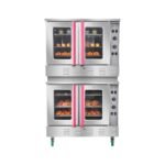 Double Deck Gas Convection Oven, 14 cu.ft Full-Size Commercial Convection Oven, 40, 000 BTU x 2 Powerful Burners, Natural Gas Commercial Ovens with Two Fan Modes, for Bakery, Restaurant & Kitchen
