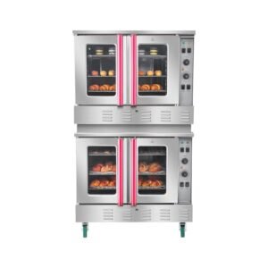 Double Deck Gas Convection Oven, 14 cu.ft Full-Size Commercial Convection Oven, 40, 000 BTU x 2 Powerful Burners, Natural Gas Commercial Ovens with Two Fan Modes, for Bakery, Restaurant & Kitchen