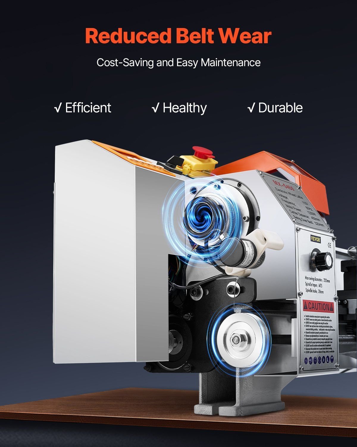 8.7" x 18" Metal Lathe Machine, 1250W Brushless Motor, 0–2500 RPM Variable Speed, Automatic Feed Bench Lathe, DOBA-ML8718 - Image 9