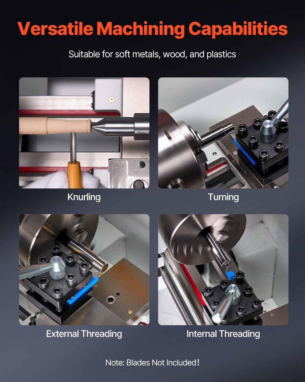 8.7" x 18" Metal Lathe Machine, 1250W Brushless Motor, 0–2500 RPM Variable Speed, Automatic Feed Bench Lathe, DOBA-ML8718 - Image 3