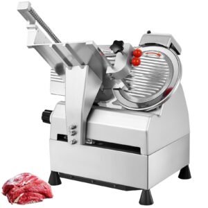VEVOR Automatic Meat Slicer, 540W Deli Slicer, 2 PCS 10" Stainless Steel Removable Blade, 0-15mm Adjustable Thickness, Child Lock Protection, Food Slicer Machine for Meat Cheese Bread for Home Use