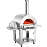 22" Outdoor Pizza Oven, Portable Pellet/Gas Powered, Casters for Easy Mobility, Ideal for Camping, DOBA-PO22