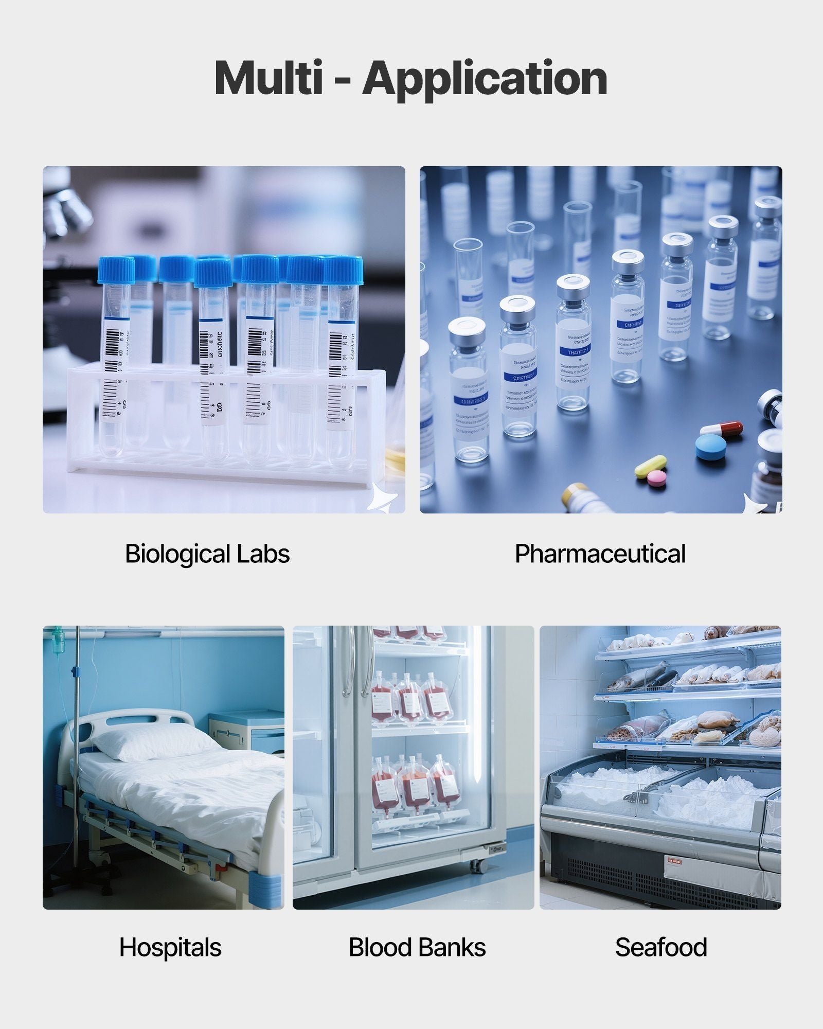 Ultra Low Temperature Freezer, 58 L, −40°F to −123°F Adjustable Temp Range, with Rollers and Digital Display, 304 Stainless Steel Liner, Low Temperature Lab Freezer for Laboratory Samples Storage - Image 7